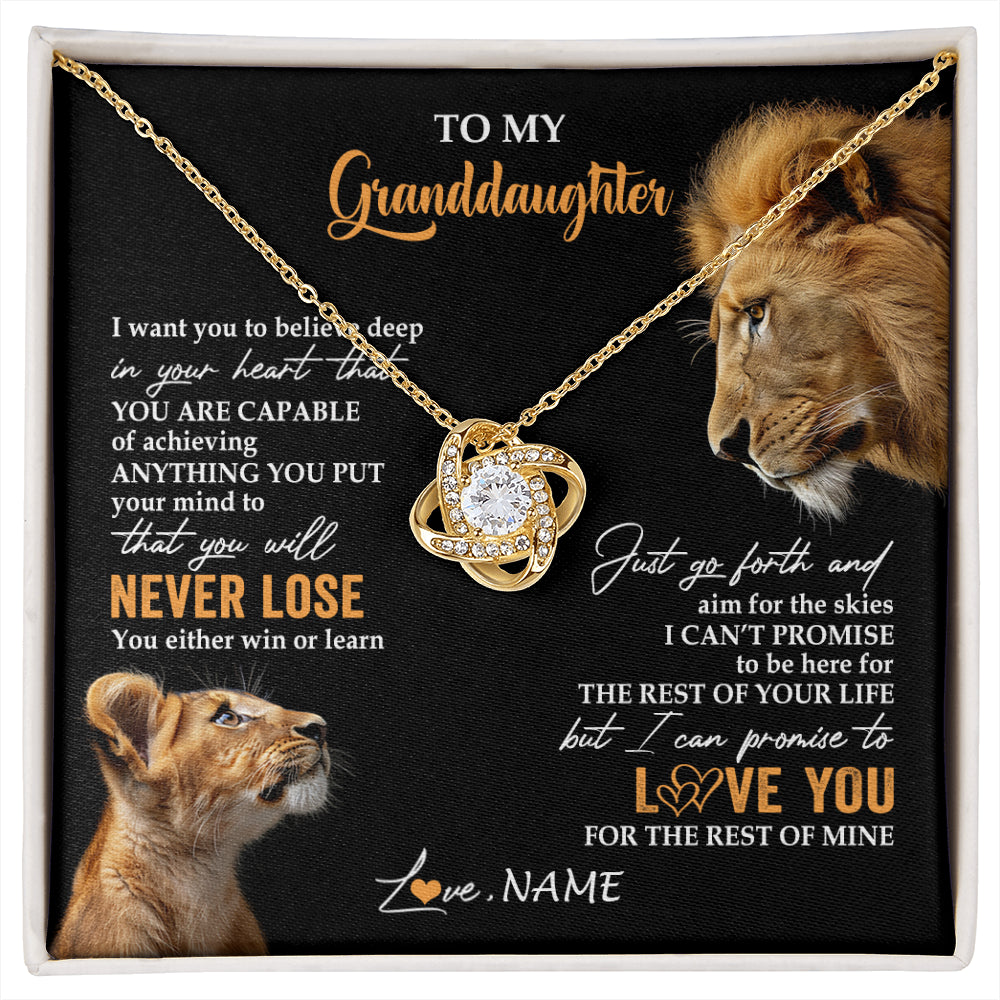 Personalized To My Granddaughter Necklace From Grandpa Papa You Will Never Lose Lion Granddaughter Birthday Gifts Graduation Christmas Gift Box Message Card