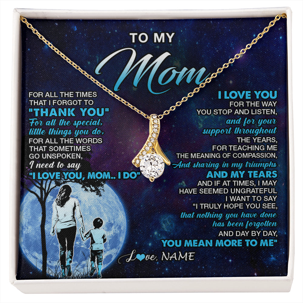 Personalized To My Mom Necklace From Son Thank You Day By Day Mom Birthday Gifts Mothers Day Christmas Customized Gift Box Message Card