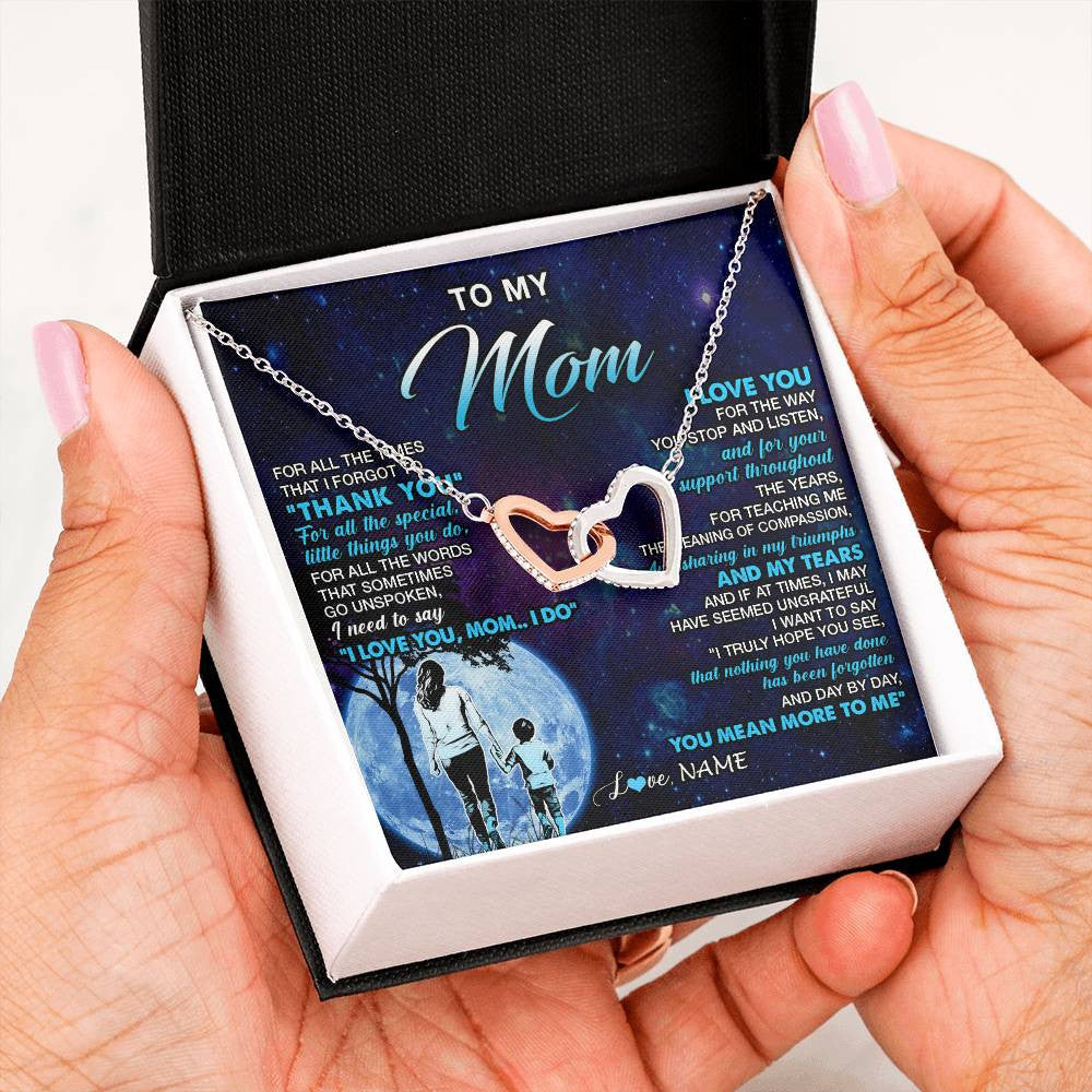 Personalized To My Mom Necklace From Son Thank You Day By Day Mom Birthday Gifts Mothers Day Christmas Customized Gift Box Message Card