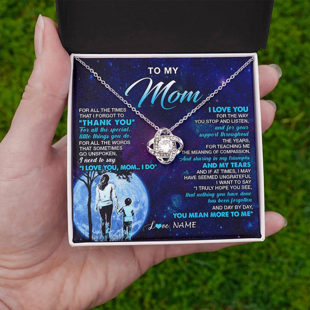 Personalized To My Mom Necklace From Son Thank You Day By Day Mom Birthday Gifts Mothers Day Christmas Customized Gift Box Message Card