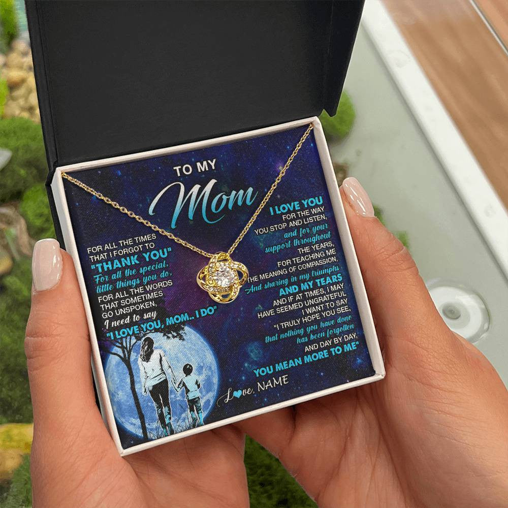 Personalized To My Mom Necklace From Son Thank You Day By Day Mom Birthday Gifts Mothers Day Christmas Customized Gift Box Message Card