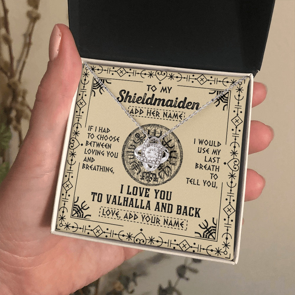 Personalized To My Shieldmaiden Necklace Viking I Love You Valhalla Wife Viking Jewelry For Women Girlfriend Birthday Gifts Christmas Gift Box Message Card