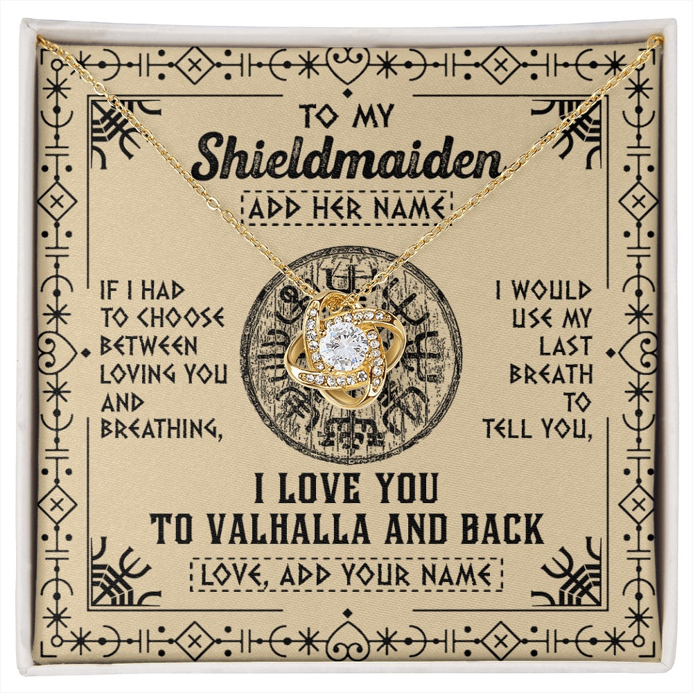 Personalized To My Shieldmaiden Necklace Viking I Love You Valhalla Wife Viking Jewelry For Women Girlfriend Birthday Gifts Christmas Gift Box Message Card