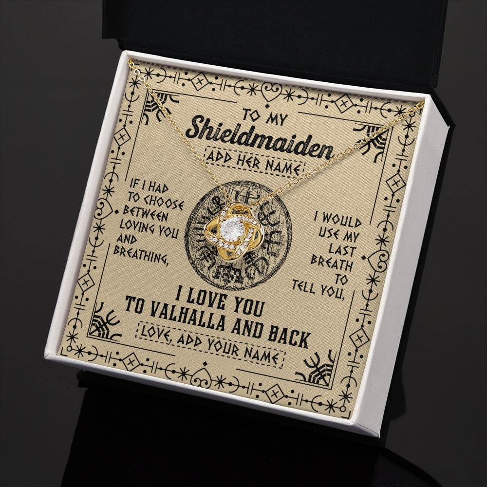 Personalized To My Shieldmaiden Necklace Viking I Love You Valhalla Wife Viking Jewelry For Women Girlfriend Birthday Gifts Christmas Gift Box Message Card