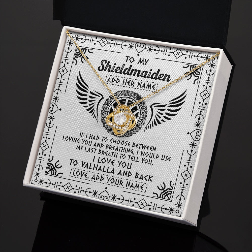 Personalized To My Shieldmaiden Necklace Viking Jewelry For Women I Love You Valhalla Gift For Wife Girlfriend Birthday Christmas Custom Gift Box Message Card