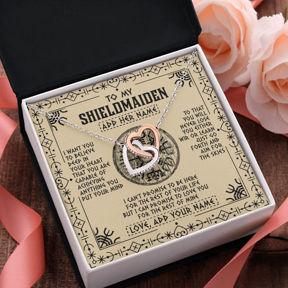 Personalized To My Shieldmaiden Necklace Viking Never Lose Niece Granddaughter Daughter Birthday Gifts Christmas Jewelry Customized Gift Box Message Card