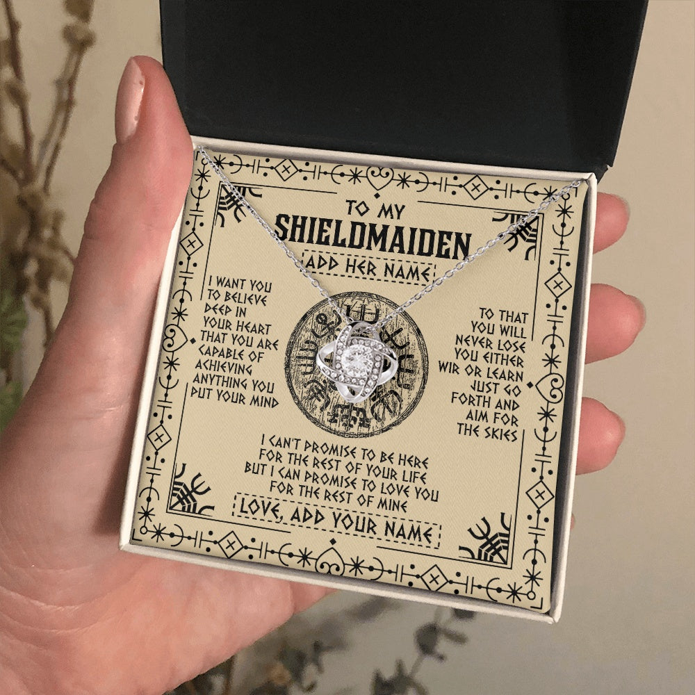 Personalized To My Shieldmaiden Necklace Viking Never Lose Niece Granddaughter Daughter Birthday Gifts Christmas Jewelry Customized Gift Box Message Card
