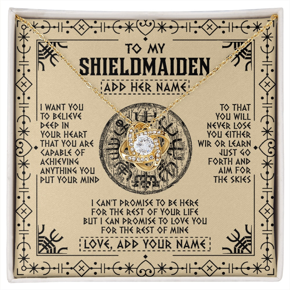 Personalized To My Shieldmaiden Necklace Viking Never Lose Niece Granddaughter Daughter Birthday Gifts Christmas Jewelry Customized Gift Box Message Card