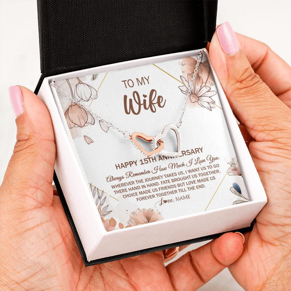 Personalized To My Wife Necklace From Husband 15 Years Anniversary For Her 15th Anniversary 15 Years Wedding Anniversary For Her Customized Gift Box Message Card