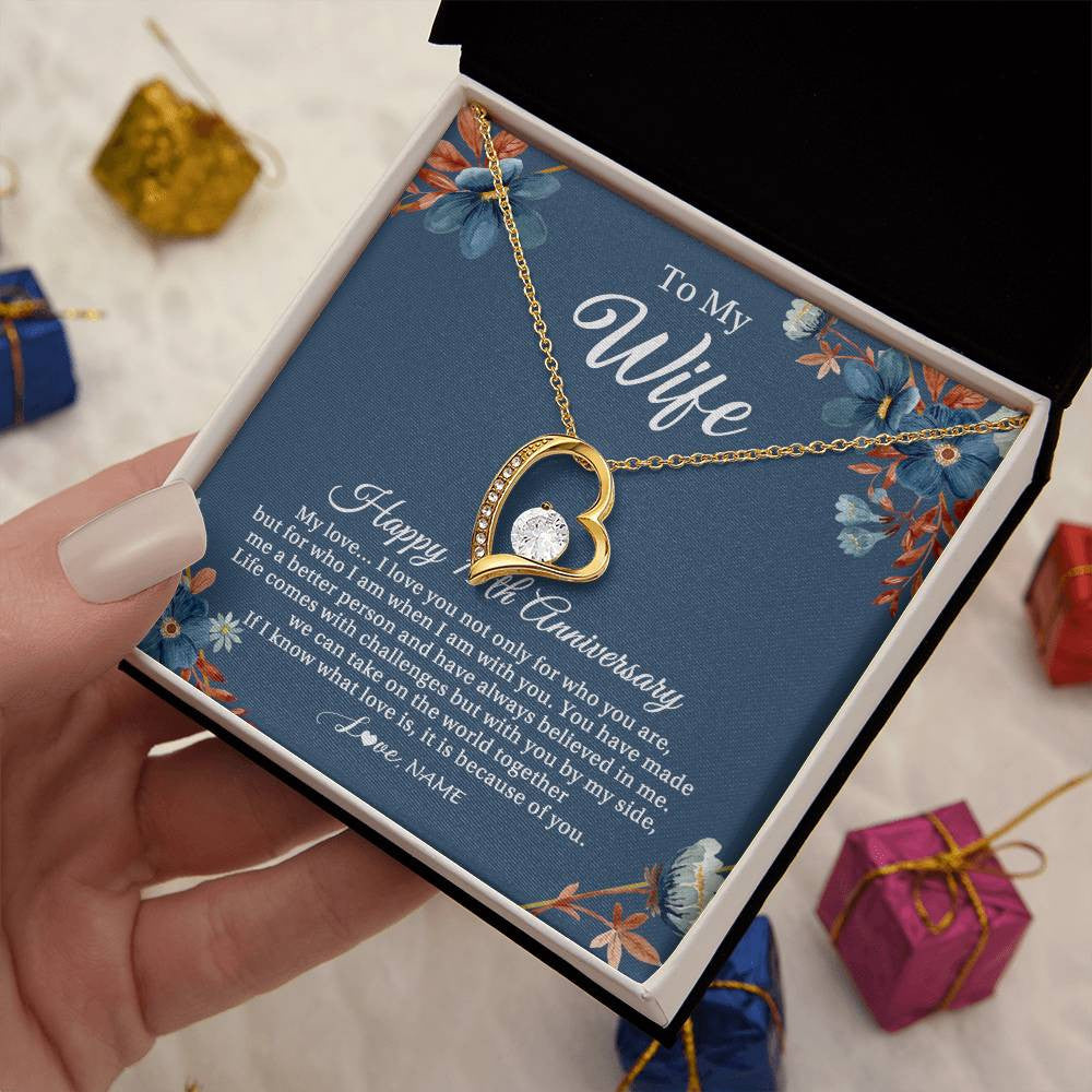 Personalized To My Wife Necklace From Husband 15 Years Wedding Anniversary For Her 15th Anniversary For Her 15 Years Anniversary Customized Gift Box Message Card