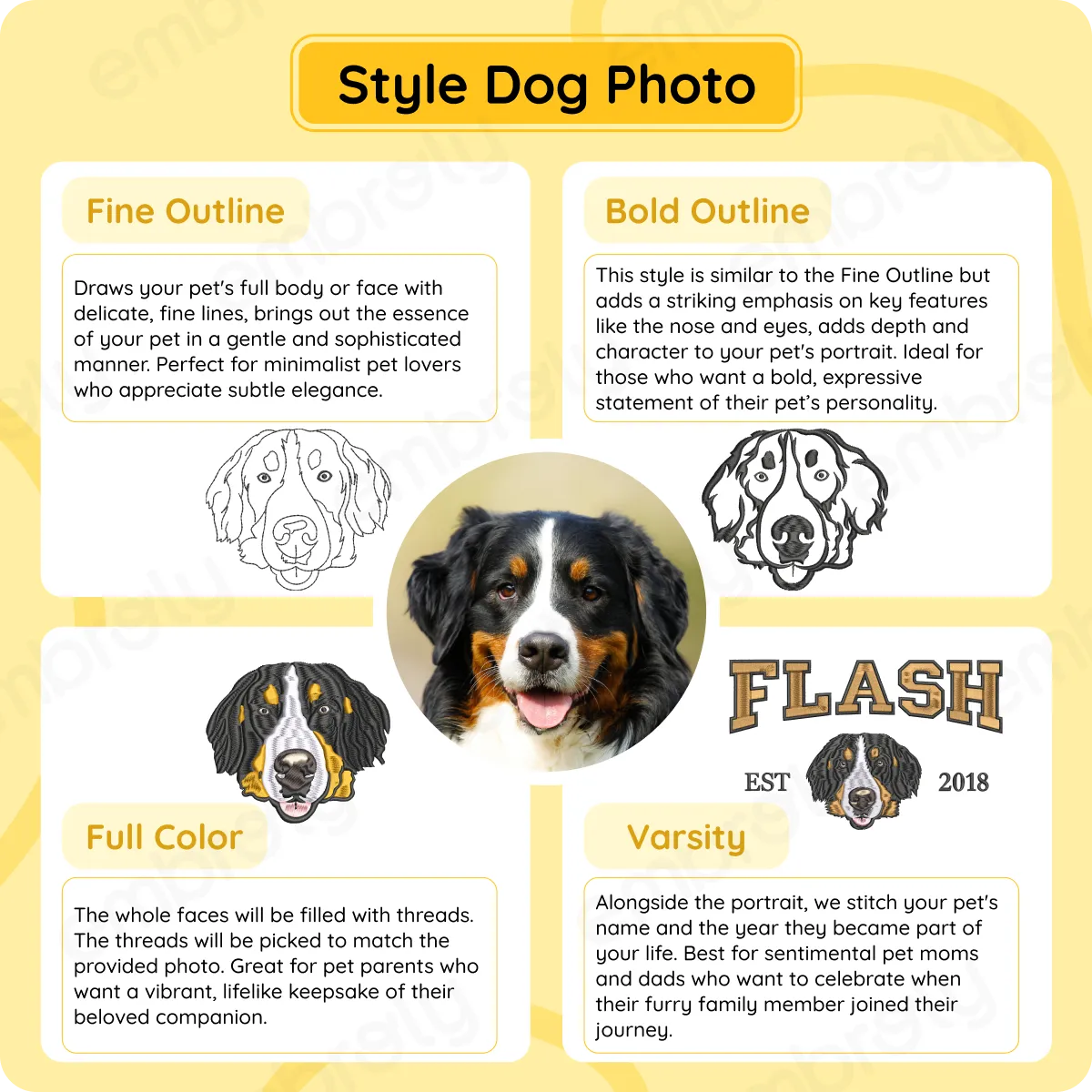 Comfort Color® Custom Embroidered Dog Face Sweatshirt from Your Photo