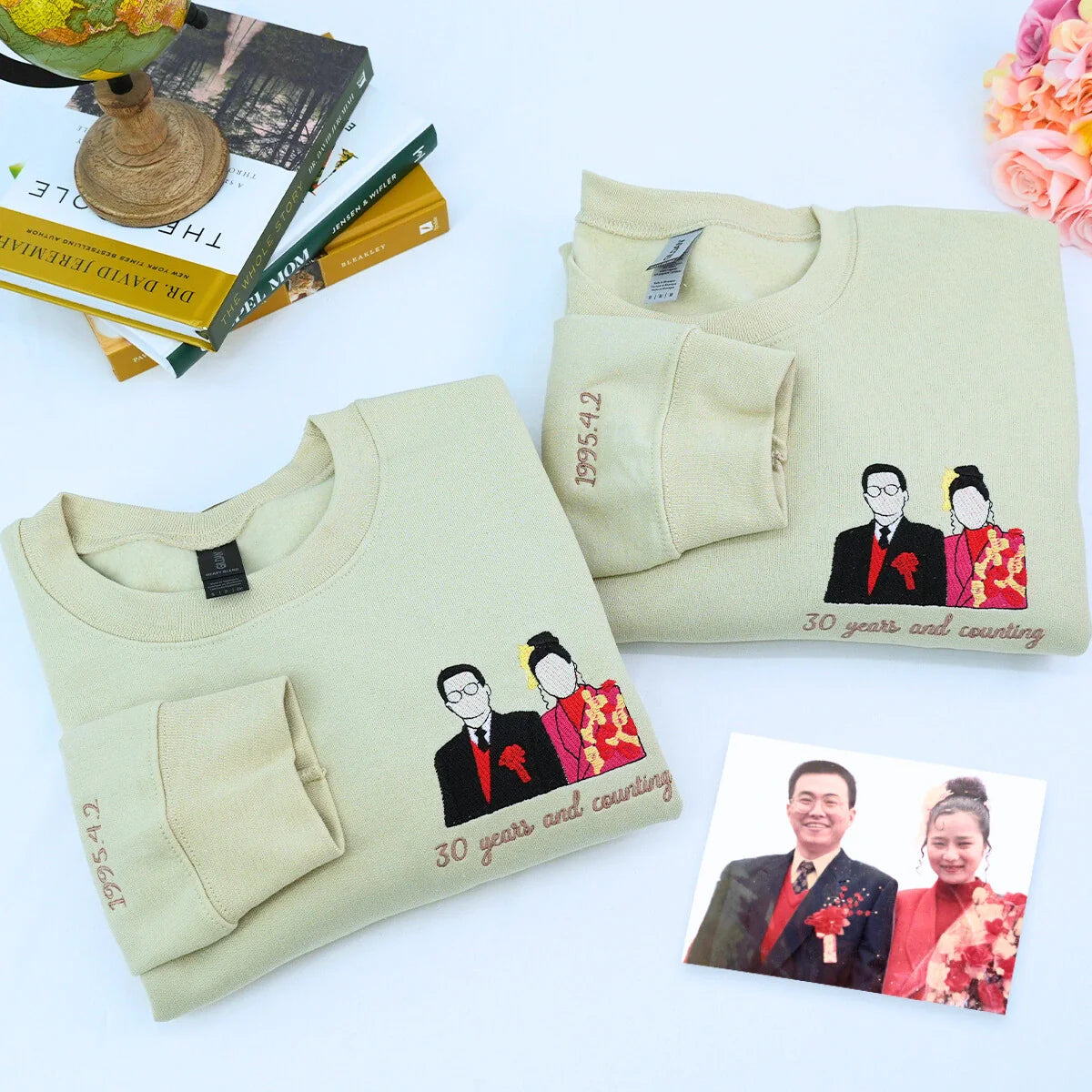 Boyfriend Girlfriend Matching Hoodies or Sweatshirts, Personalized Embroidered Engagement Gifts