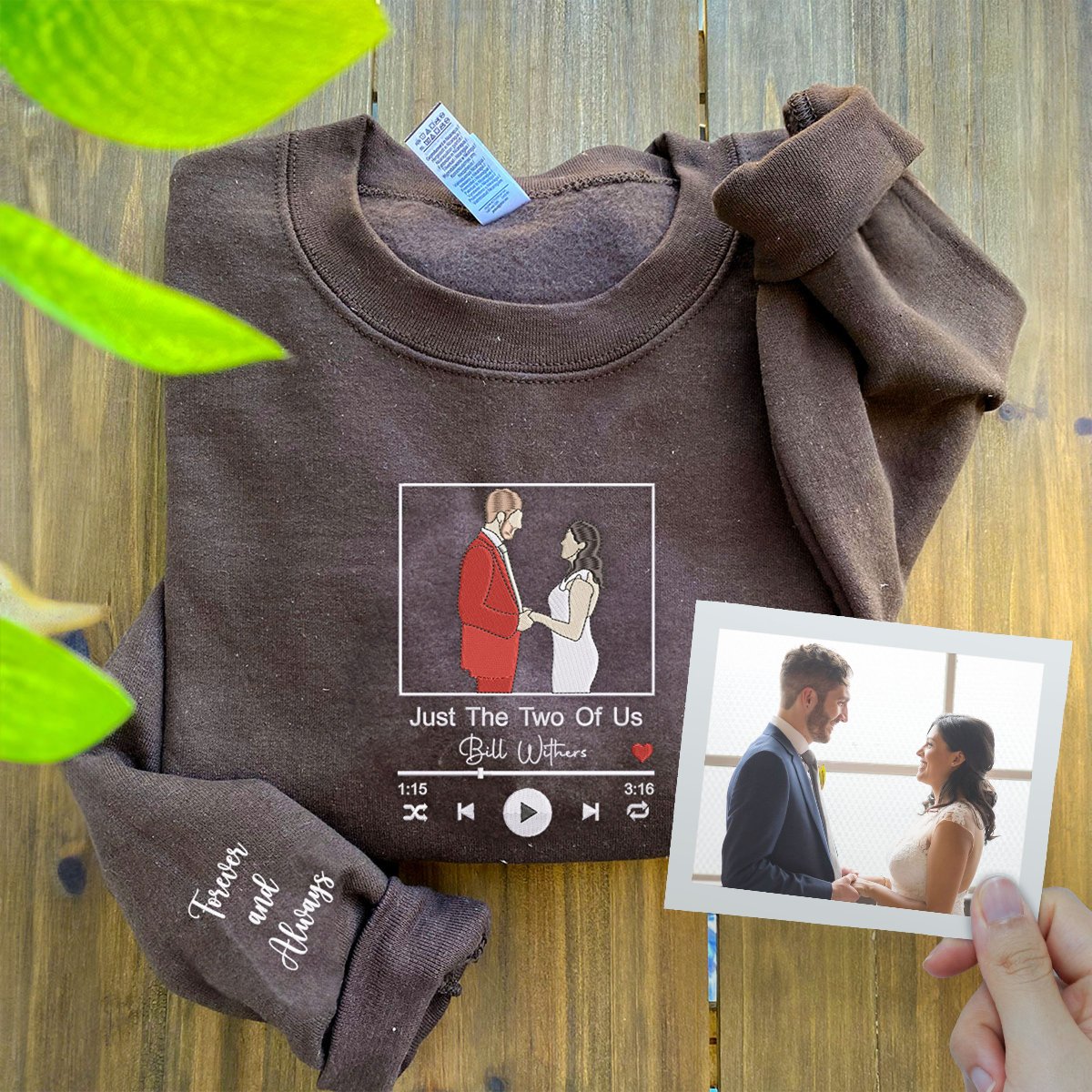 Photo Music Player Sweatshirt or Hoodie, Custom Embroidered Unique Gift Ideas For Couples