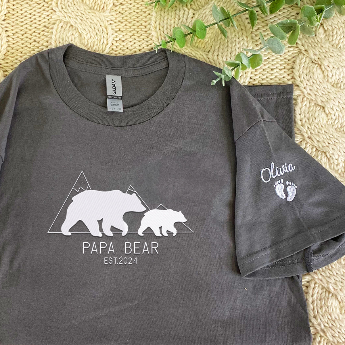 Custom Comfort Color® Embroidered Papa Bear Shirt
