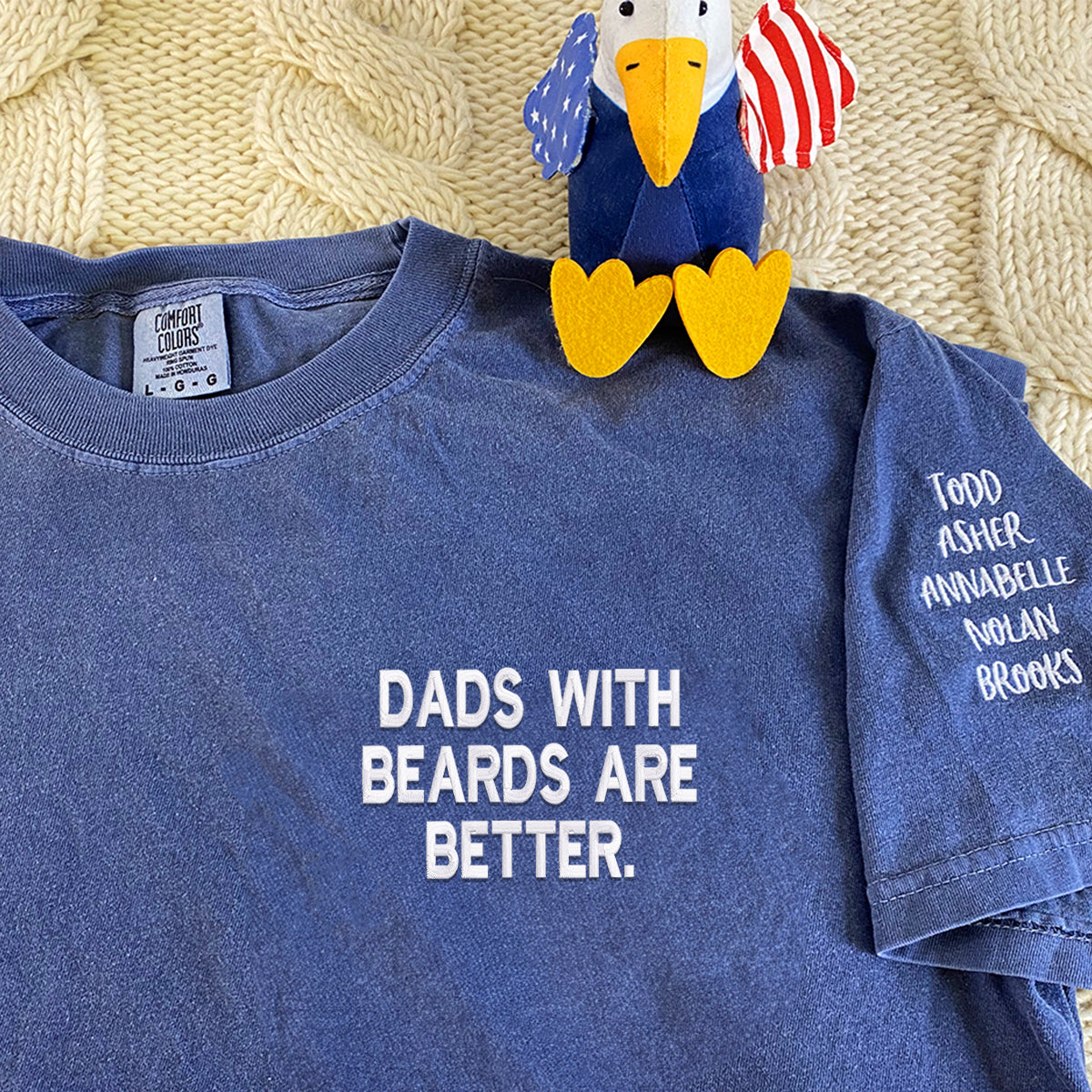 Custom Comfort Color® Embroidered Dads with Beards Are Better Shirt