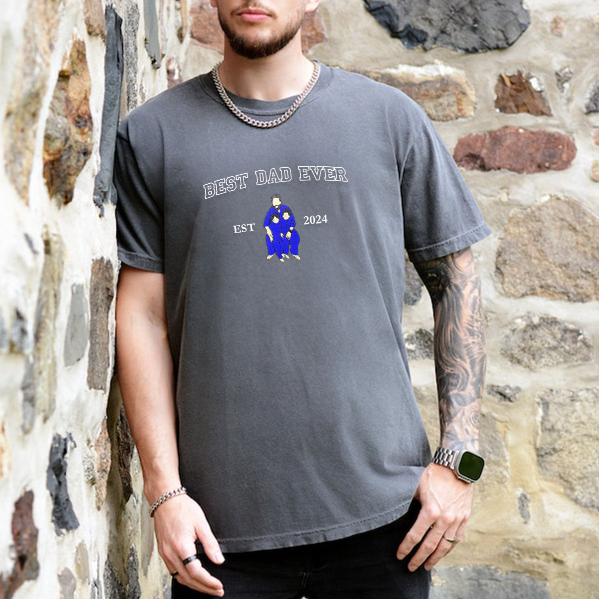 Comfort Color® Custom Embroidered Best Dad Ever Shirt