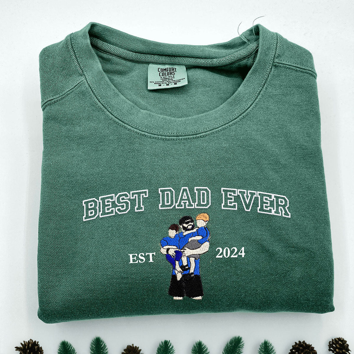 Comfort Color® Custom Embroidered Best Dad Ever Shirt