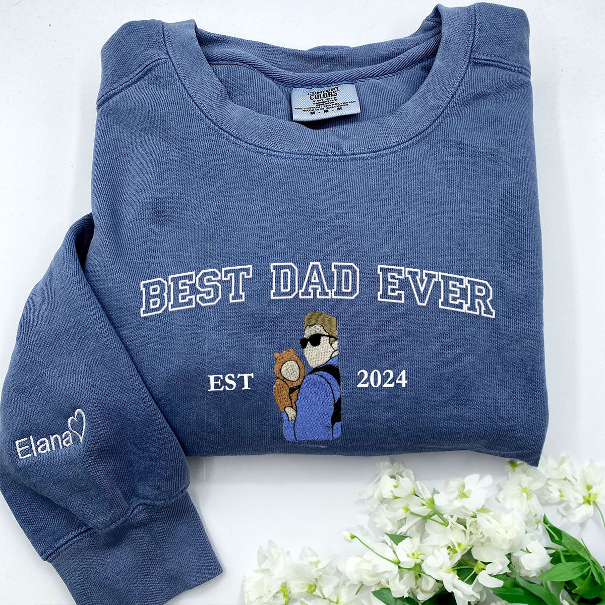 Comfort Color® Custom Embroidered Best Dad Ever Shirt
