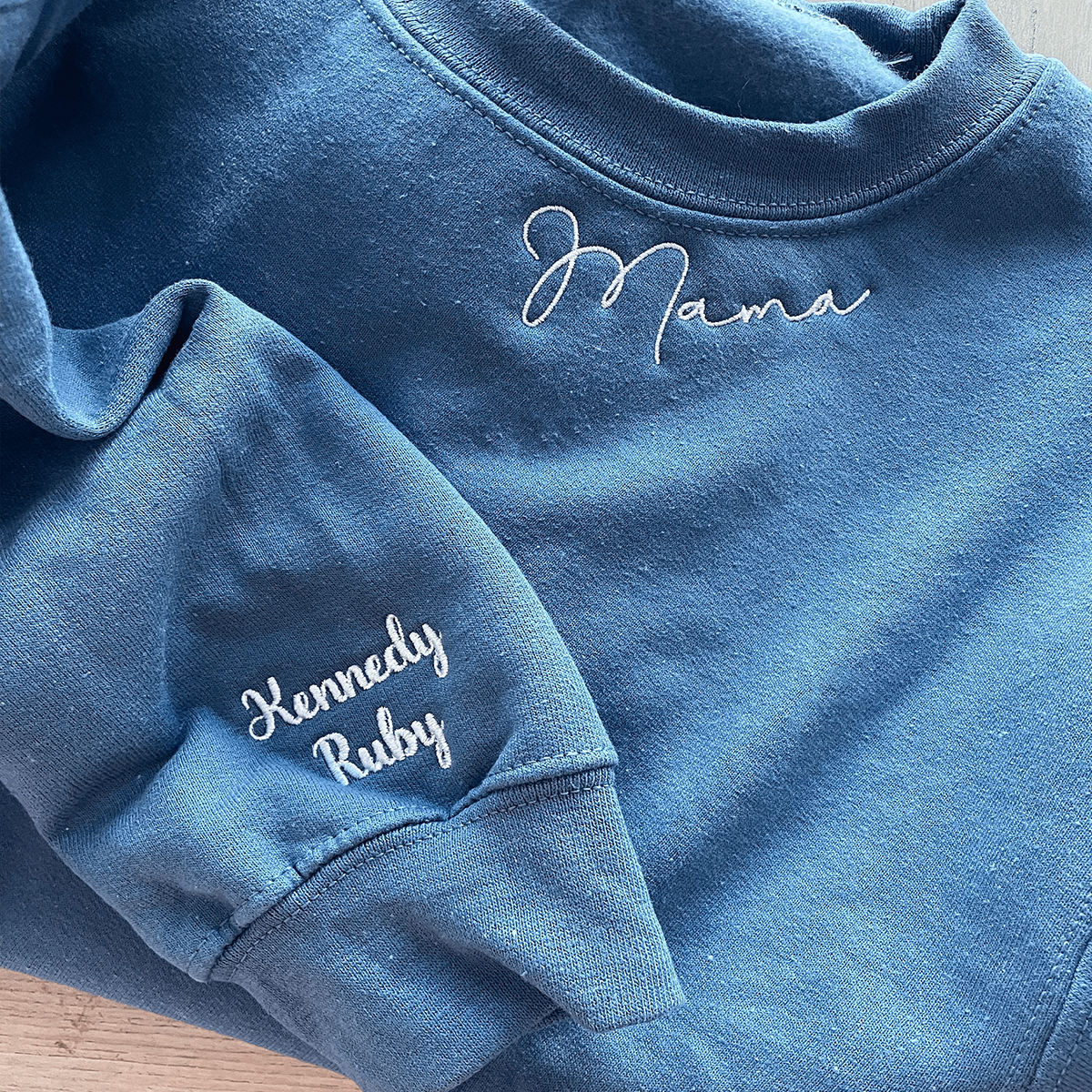 Roman Numerals on Neckline Sweatshirt or Hoodie, Custom Embroidered His And Hers Valentine's Day Gifts