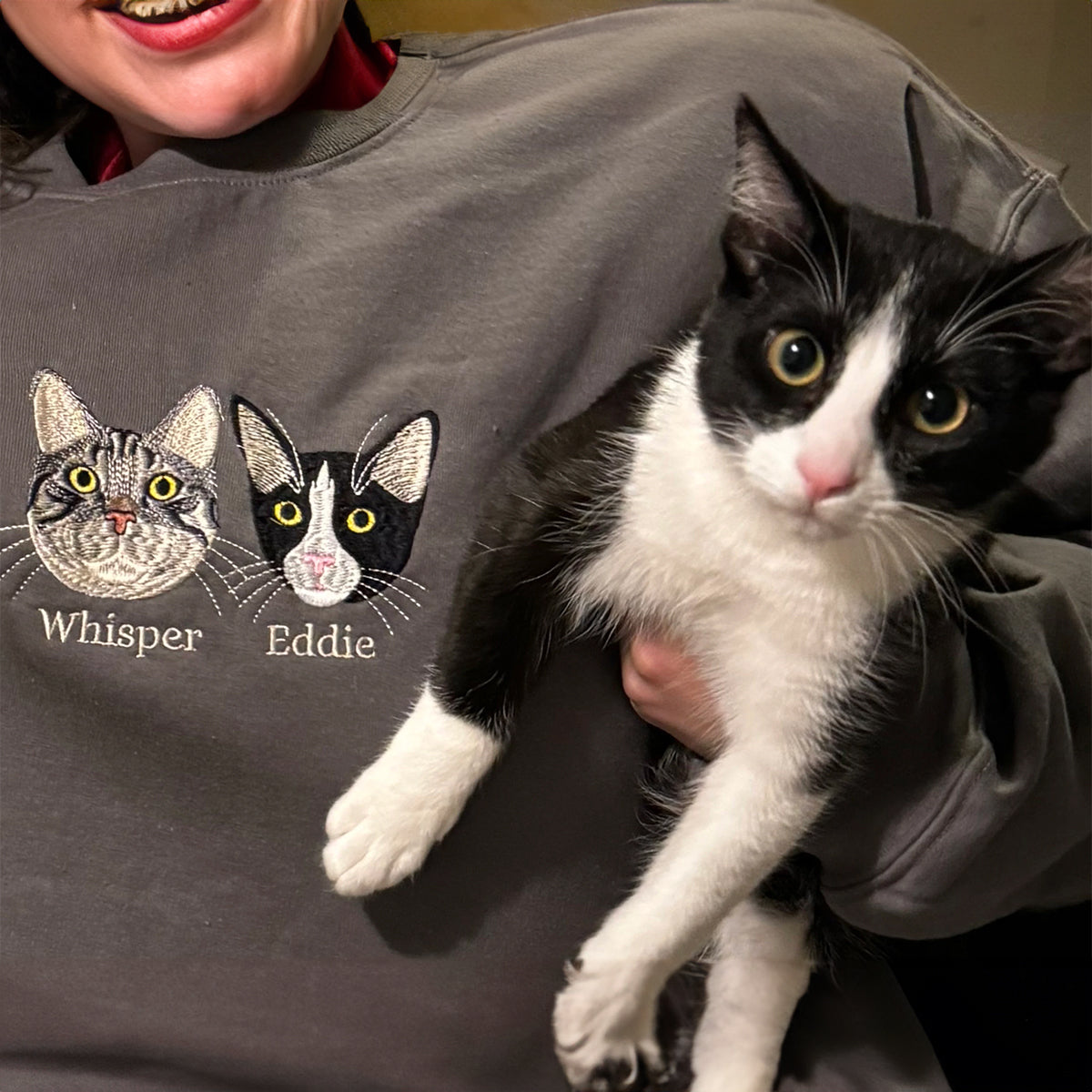 Cat Lover Twin Pack: Embroidered Sweatshirt & Tote Bag