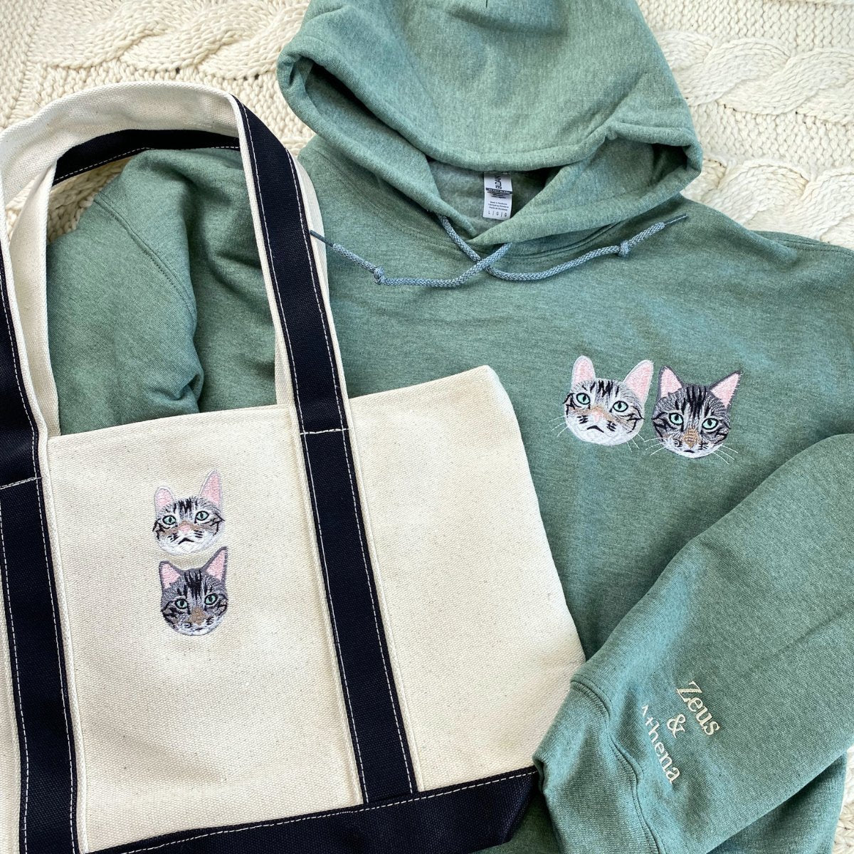 Pet Cat Lover’s Essentials: Sweatshirt & Tote Bag Pair