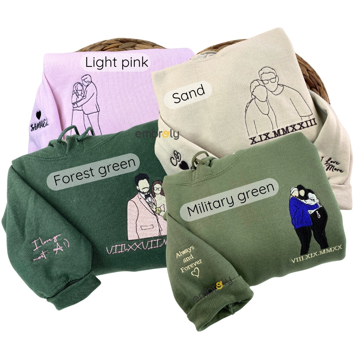 Sweatshirt or Hoodies with Pictures On Them, Custom Embroidered Gift Ideas for Married Couples