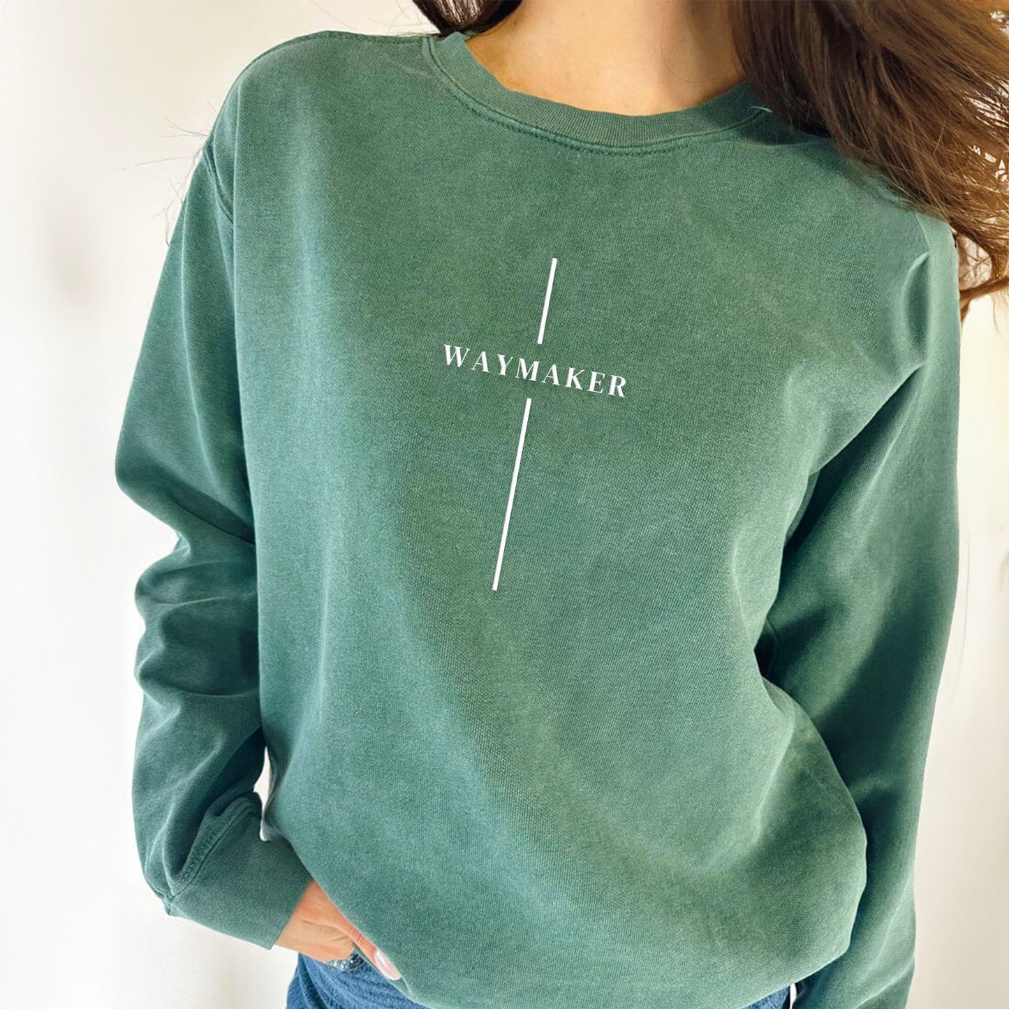 Comfort Color® Embroidered Waymaker Shirt or Sweatshirt