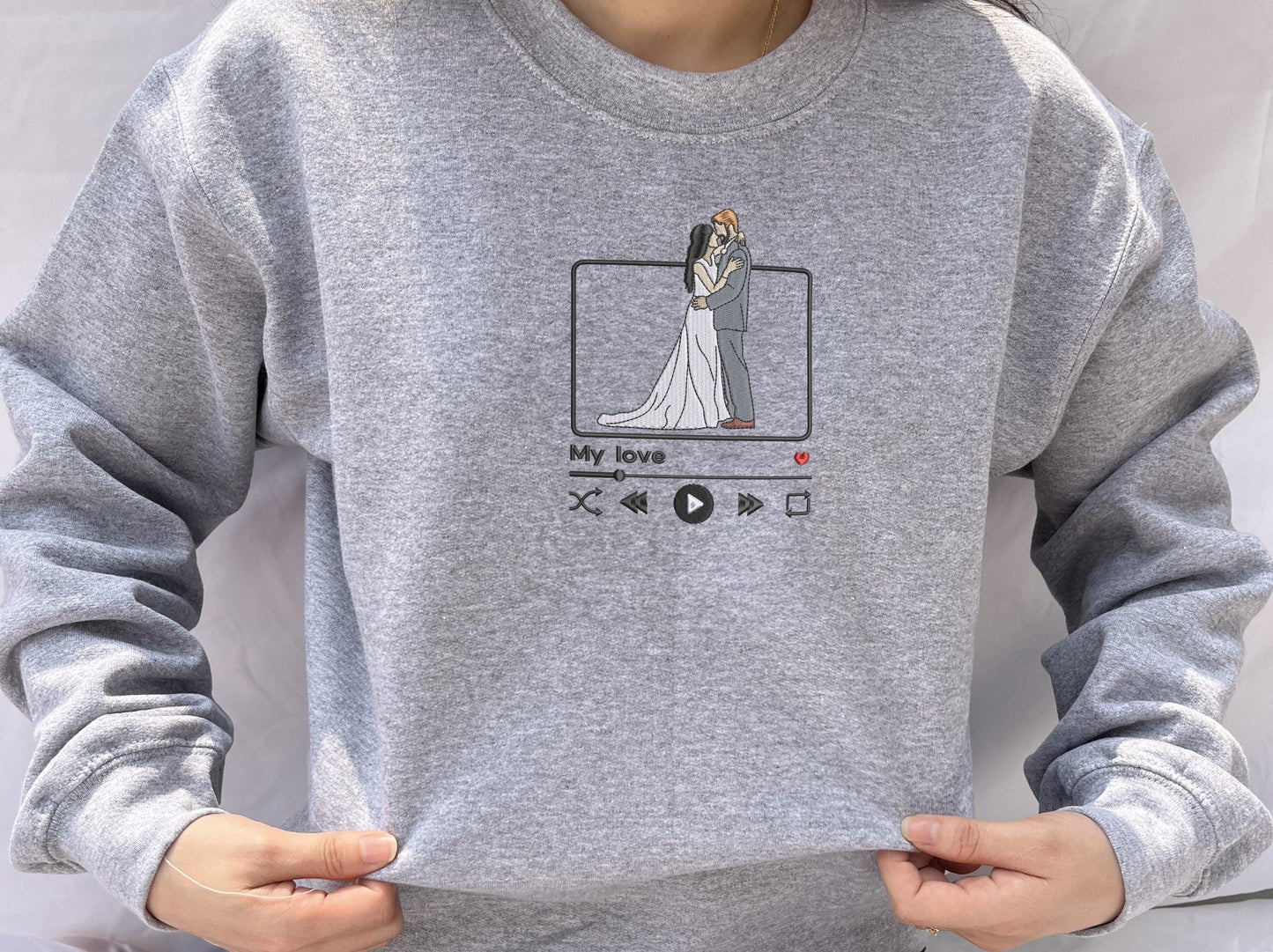 Personalized Unique Wedding Shower Gift ideas for Couples Sweatshirt with Embroidery Your Photo