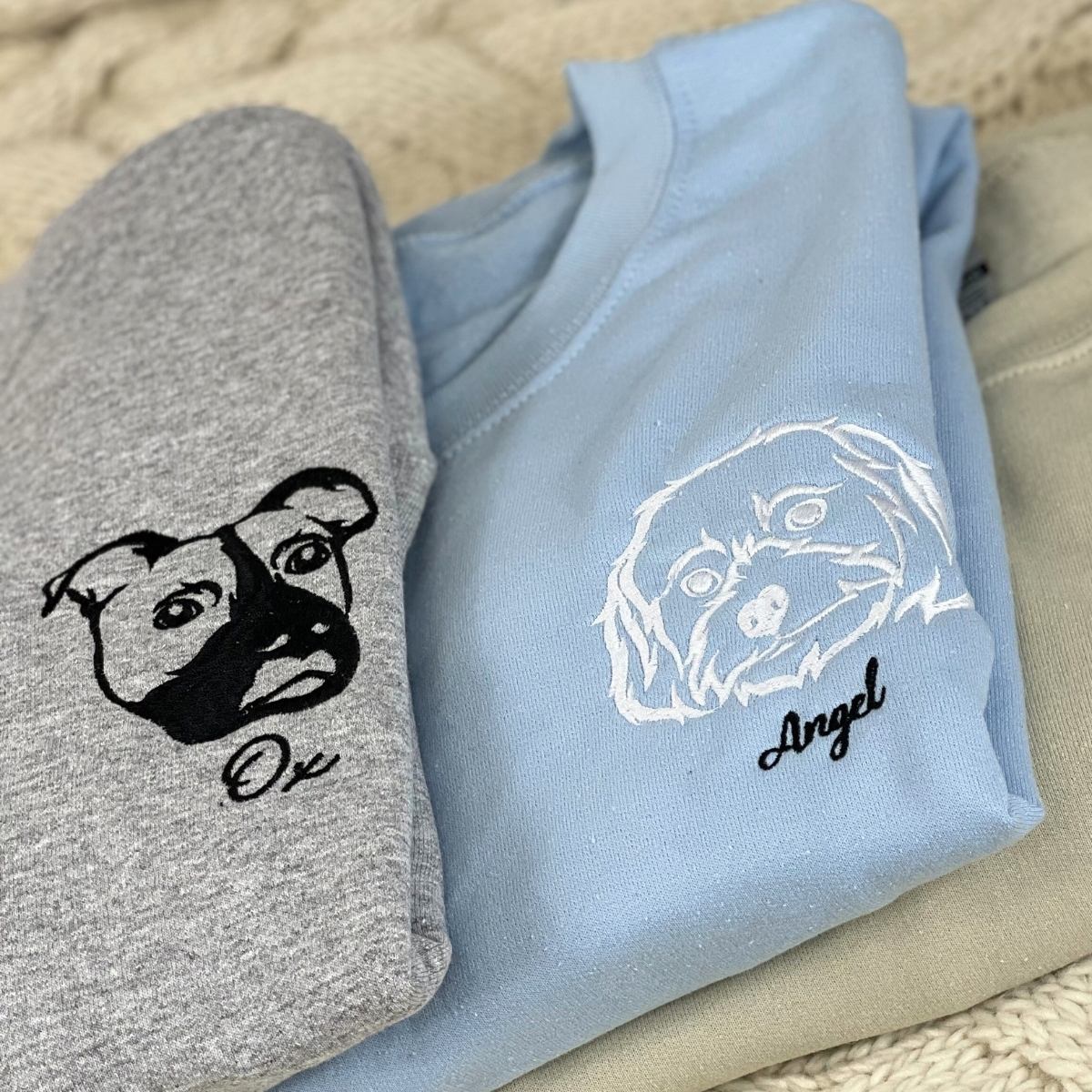 Australian Shepherd Sweatshirt or Hoodie, Custom Embroidered Gift from Photo Name