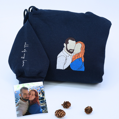 Boyfriend Girlfriend Matching Hoodies or Sweatshirts, Personalized Embroidered Engagement Gifts