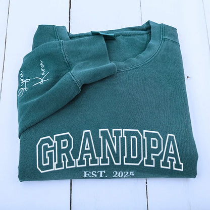 Comfort Colors Pawpaw EST T-Shirt or Sweatshirt, Personalized Embroidered Gift for Grandpa Pawpaw
