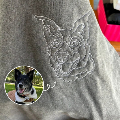Border Collie Sweatshirt or Hoodie, Custom Embroidered Gift from Photo Name
