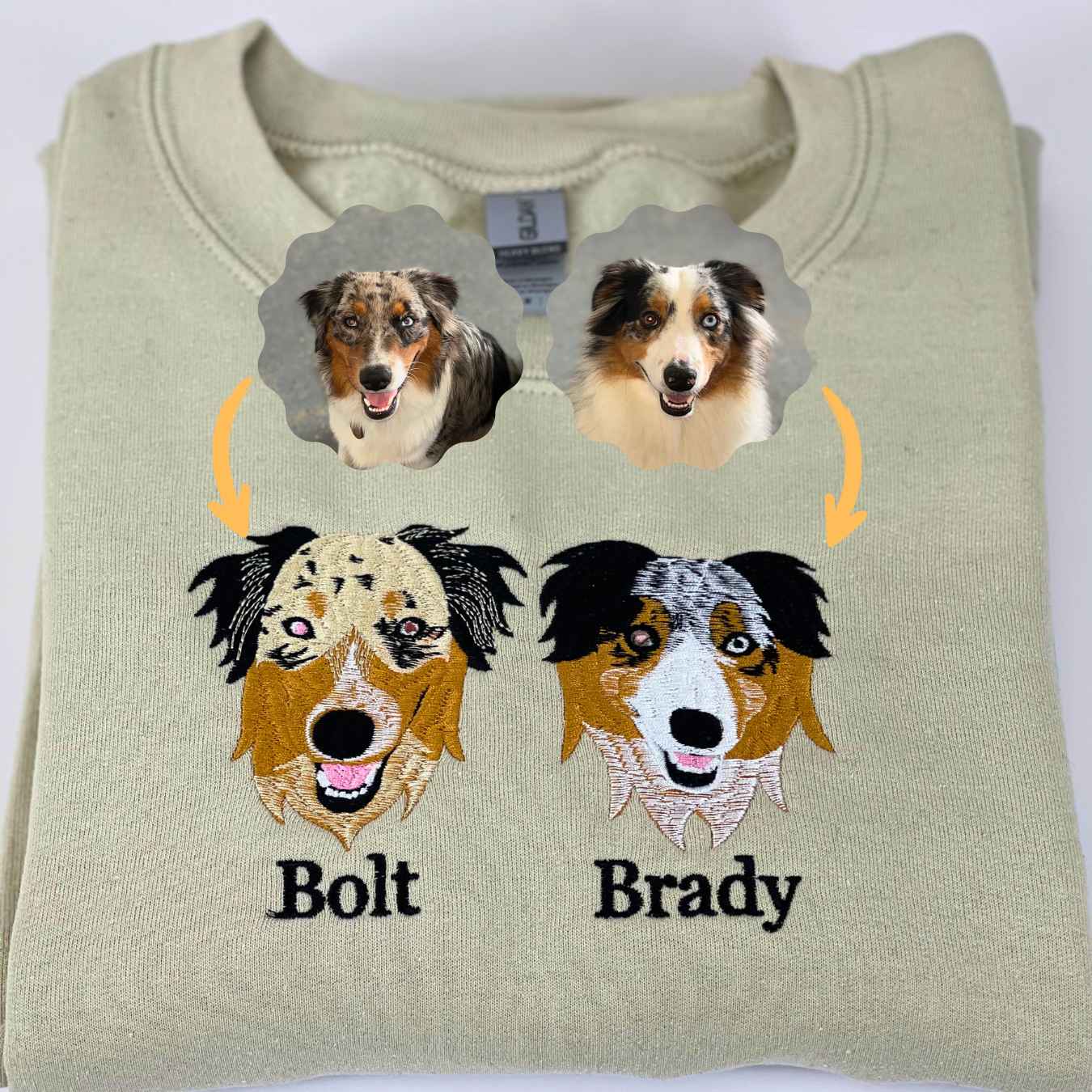 Beagle Sweatshirt or Hoodie, Custom Embroidered Gift from Photo Name