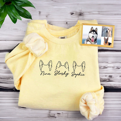 Comfort Color® Custom Embroidered Dog Ear Sweatshirt from Photo