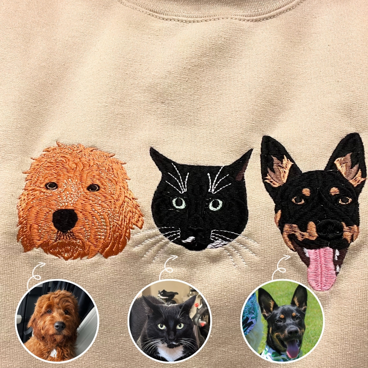 Australian Shepherd Sweatshirt or Hoodie, Custom Embroidered Gift from Photo Name