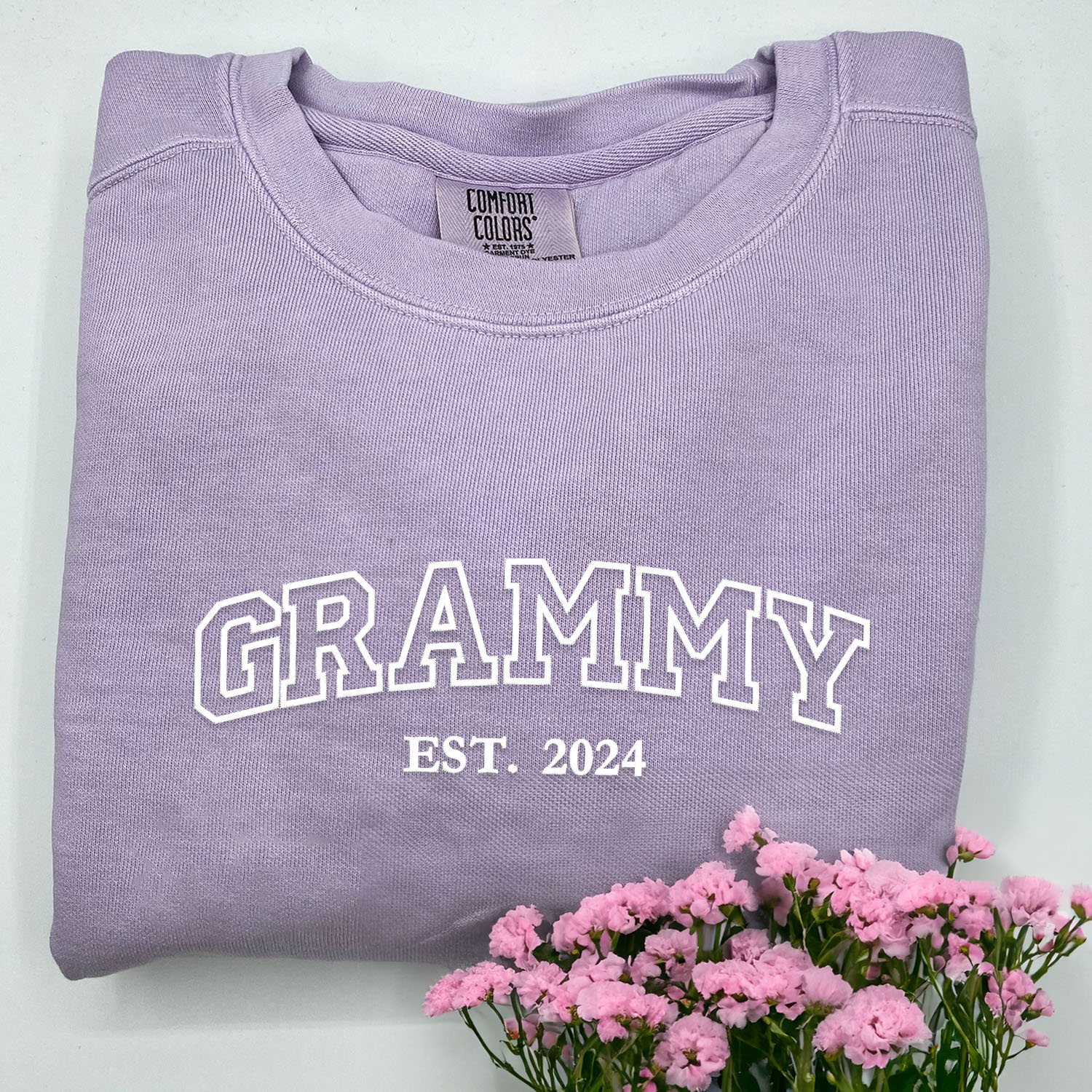 Comfort Color® Embroidered Grammy Shirt or Sweatshirt with Grandkids Names, Gift for Mother's Day