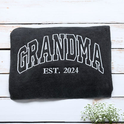 Comfort Color® Embroidered Grammy Shirt or Sweatshirt with Grandkids Names, Gift for Mother's Day