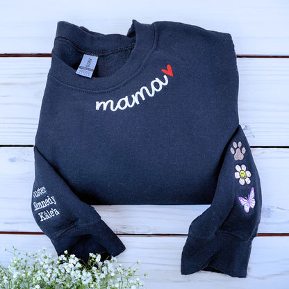 Aunt Life Sweatshirt or Hoodie with Children Names on Sleeve