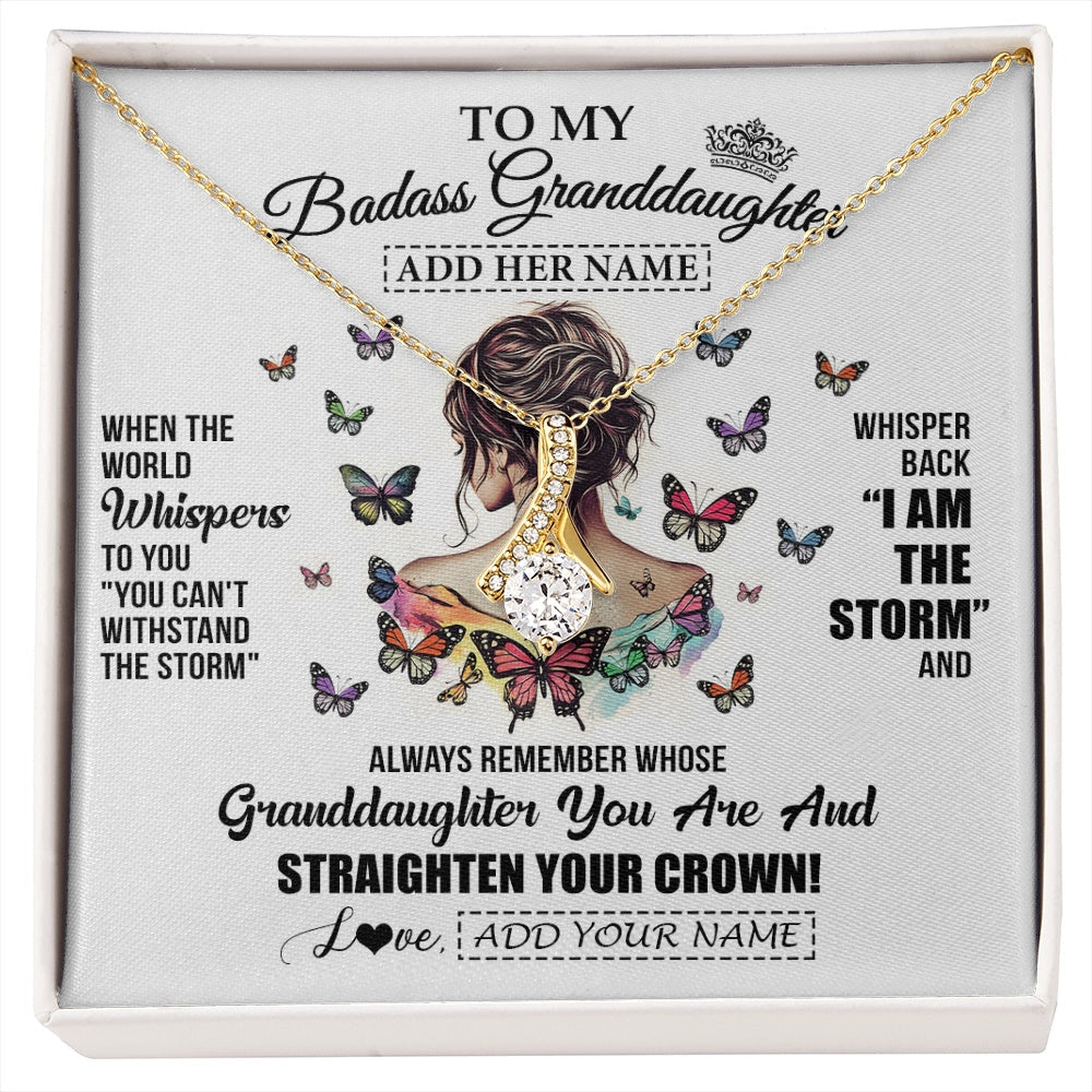 Personalized To My Badass Granddaughter I Am The Storm Necklace From Grandpa Papa Beautiful Granddaughter Birthday Gifts Christmas Gift Box Message Card