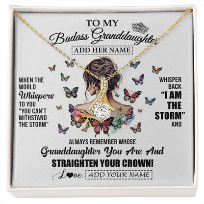 Personalized To My Badass Granddaughter I Am The Storm Necklace From Grandpa Papa Beautiful Granddaughter Birthday Gifts Christmas Gift Box Message Card