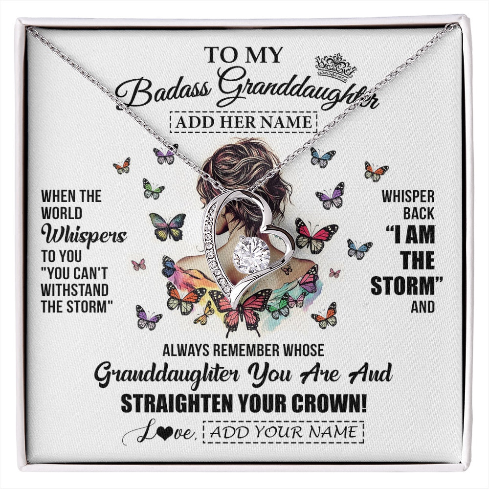 Personalized To My Badass Granddaughter I Am The Storm Necklace From Grandpa Papa Beautiful Granddaughter Birthday Gifts Christmas Gift Box Message Card