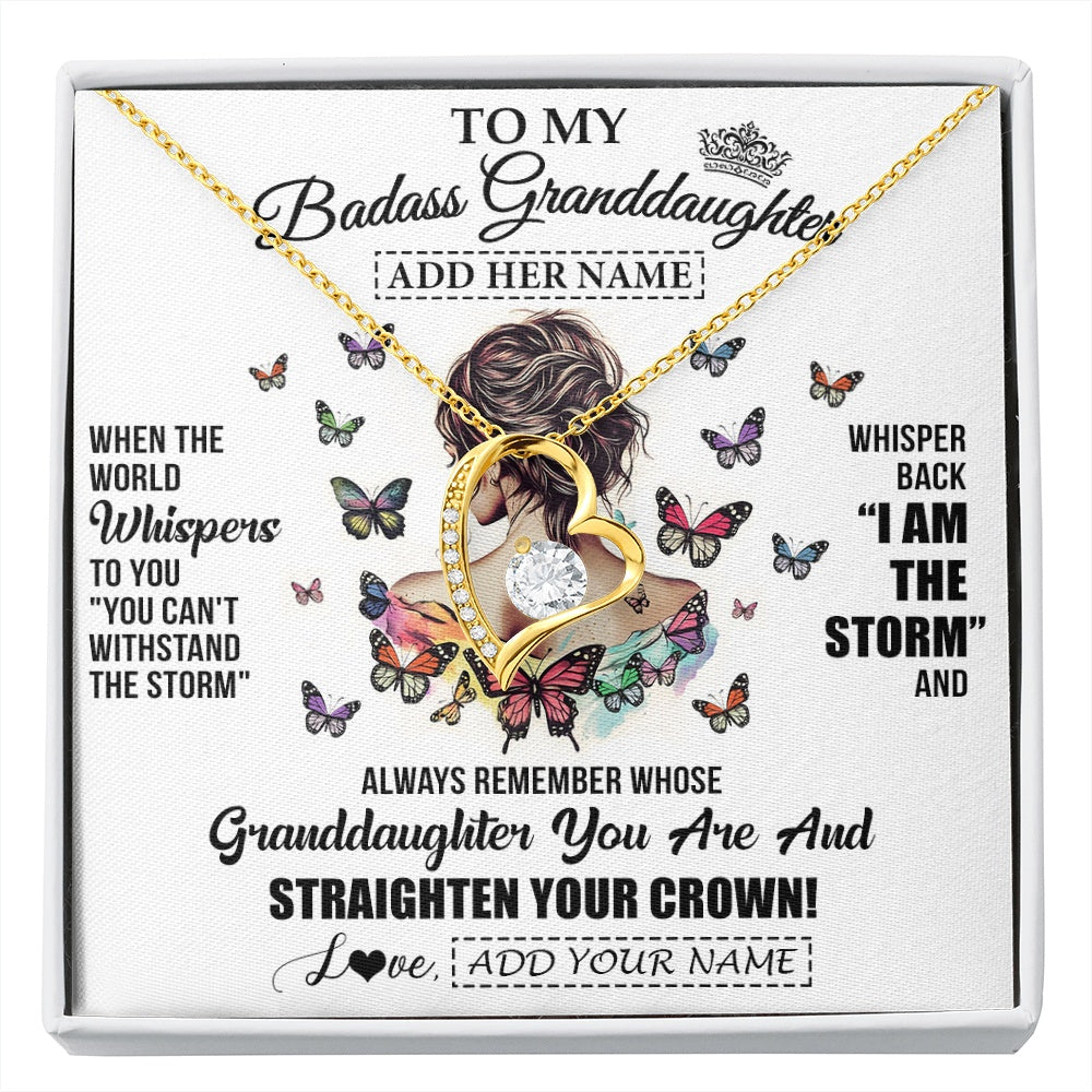 Personalized To My Badass Granddaughter I Am The Storm Necklace From Grandpa Papa Beautiful Granddaughter Birthday Gifts Christmas Gift Box Message Card