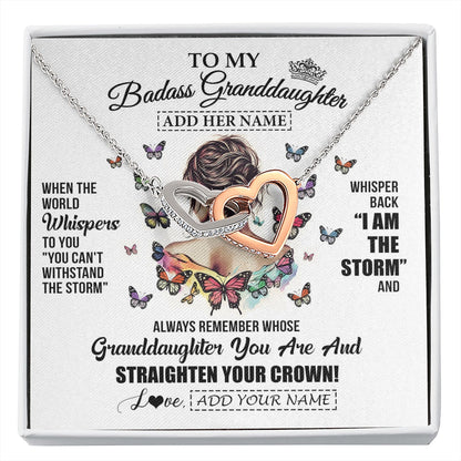 Personalized To My Badass Granddaughter I Am The Storm Necklace From Grandpa Papa Beautiful Granddaughter Birthday Gifts Christmas Gift Box Message Card