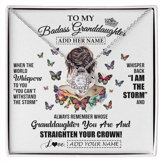 Personalized To My Badass Granddaughter I Am The Storm Necklace From Grandpa Papa Beautiful Granddaughter Birthday Gifts Christmas Gift Box Message Card