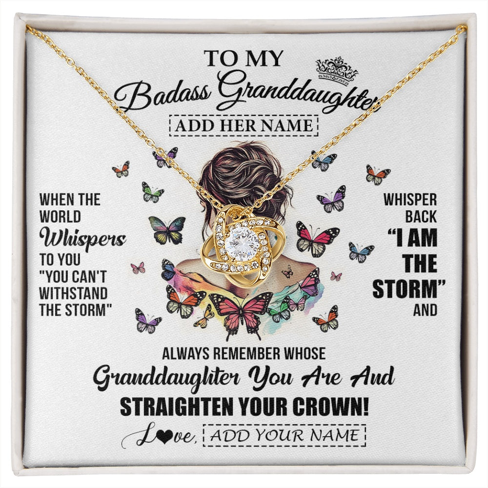 Personalized To My Badass Granddaughter I Am The Storm Necklace From Grandpa Papa Beautiful Granddaughter Birthday Gifts Christmas Gift Box Message Card