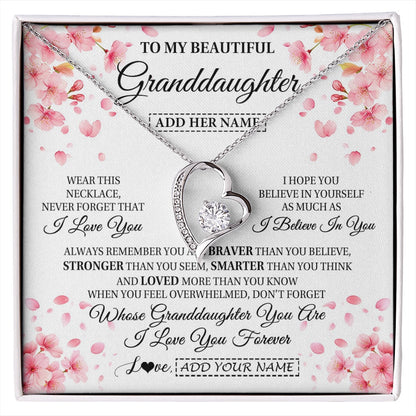 Personalized To My Beautiful Granddaughter From Granparents Necklace Never Forget Birthday Gifts For Granddaughter Gift Christmas Gift Box Message Card