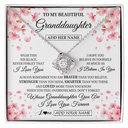 Personalized To My Beautiful Granddaughter From Granparents Necklace Never Forget Birthday Gifts For Granddaughter Gift Christmas Gift Box Message Card
