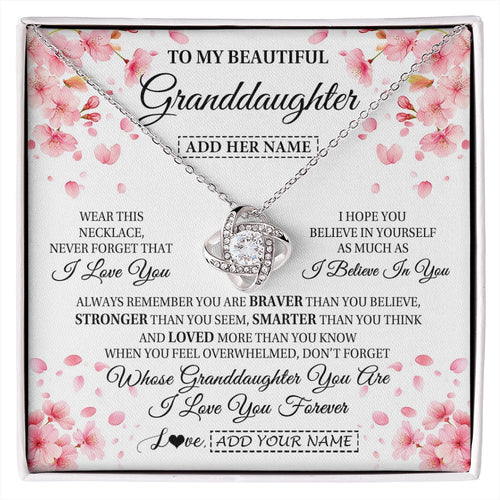 Personalized To My Beautiful Granddaughter From Granparents Necklace Never Forget Birthday Gifts For Granddaughter Gift Christmas Gift Box Message Card