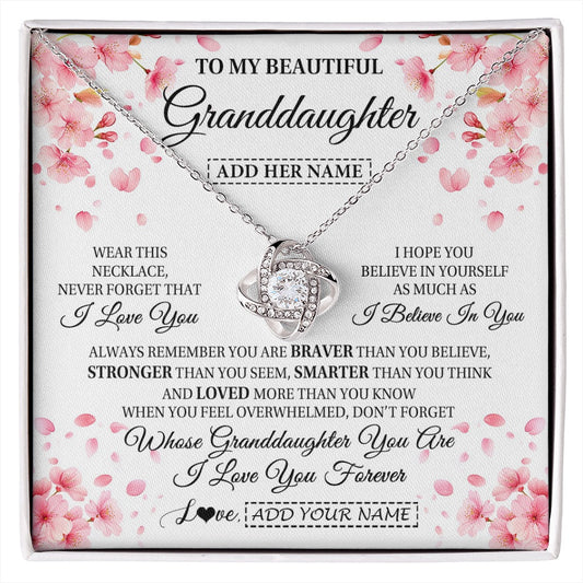 Personalized To My Beautiful Granddaughter From Granparents Necklace Never Forget Birthday Gifts For Granddaughter Gift Christmas Gift Box Message Card