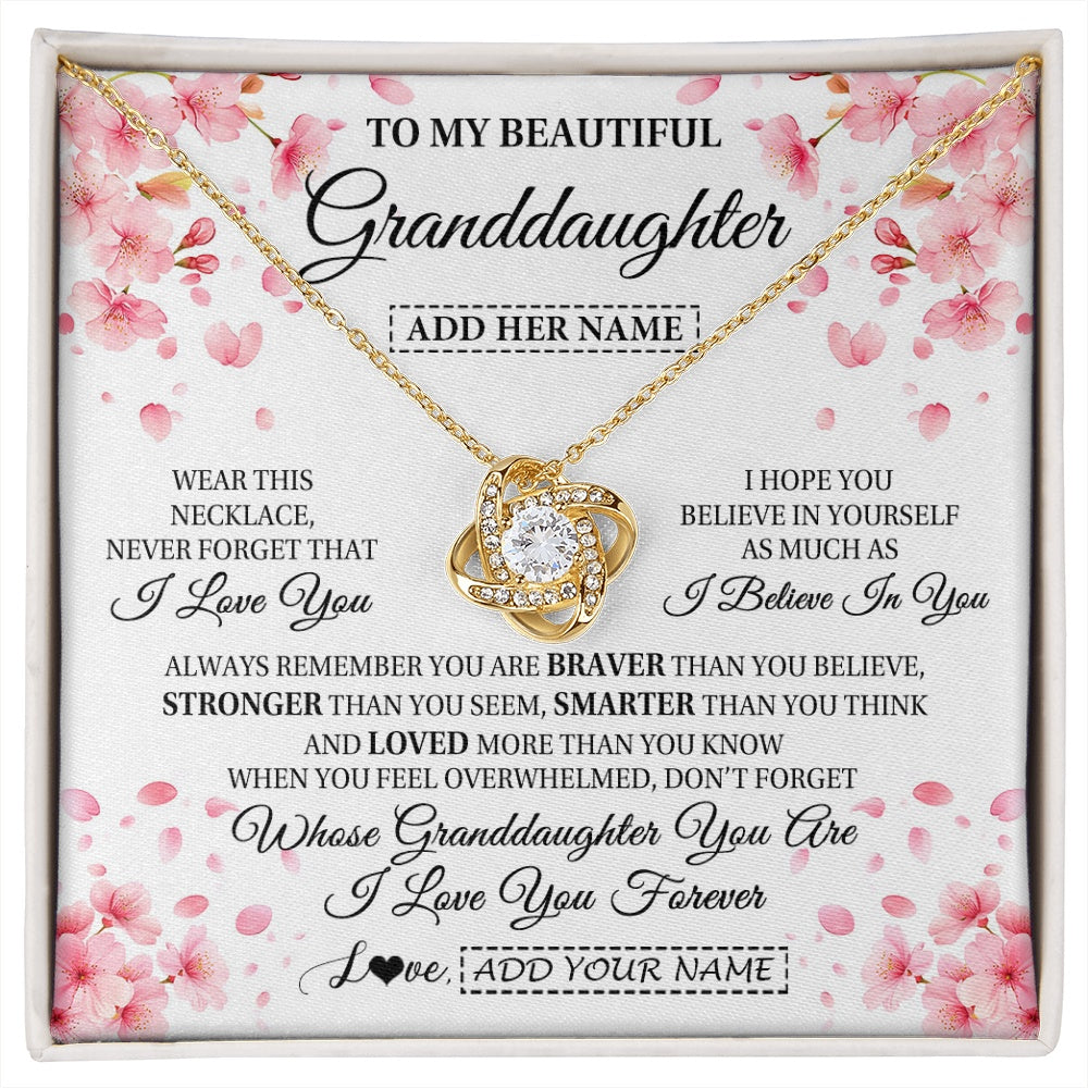 Personalized To My Beautiful Granddaughter From Granparents Necklace Never Forget Birthday Gifts For Granddaughter Gift Christmas Gift Box Message Card